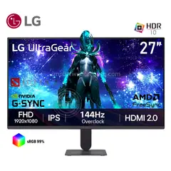 LG - MONITOR ULTRAGEAR G4 27G411A-B 27 IPS FHD 144Hz OC 1ms Compatible G-Sync FreeSync