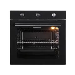 INDURAMA - Horno Empotrable a Gas HEI-75NGP Negro de 75 Litros con Grill y Asador Giratorio