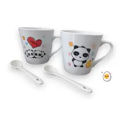GENERICO - SET DE TAZAS PANDA DE 100ML