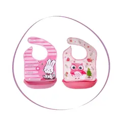 GENERICO - Pack de 2 Baberos de dibujos animados para bebé - Modelo 2