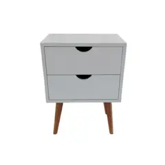 GENERICO - Velador blanco con corte media luna