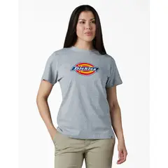 DICKIES - POLO  LOGO MUJER MANGA CORTA  GRIS JASPEADO