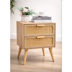 VENTITAS HOME - Velador Ratán Ricardina Color Rovere