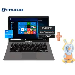 HYUNDAI - Combo Laptop 141 Intel Celeron N4020 RAM 8GB 256GB Hybook + Ventilador portátil