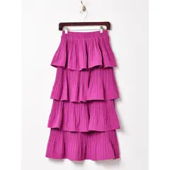 GENERICO - Falda con Volantes Capas Color Blanco y Purpura - Falda Irene