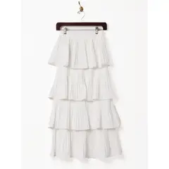 GENERICO - Falda con Volantes Capas Color Blanco y Purpura - Falda Irene