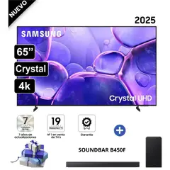 SAMSUNG - Televisor 65 Crystal UHD 4K UN65U8000FGXPE + Soundbar HW-B450F