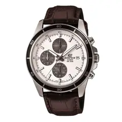 EDIFICE - Reloj EFR-526L-7A Hombre Cuero Marrón