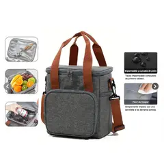 GENERICO - Lonchera Térmica de Comida y Alimentos- Gris