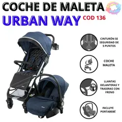 EBABY - COCHE MALETA CON PORTABEBE URBAN WAY -AZUL