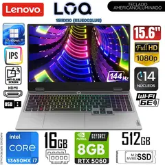 LENOVO - Laptop LOQ 15IRX10 83JE002LUS Intel Corei7-13650HX 16GB RAM 512GB SSD 156 FHD RTX5060-8GB WIN11