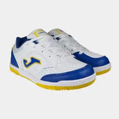 JOMA - Zapatillas Futbol Sala Top Flex JR 2602 IN Blanco Azul Amarillo