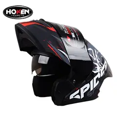 GENERICO - CASCO HOKEN HK3 ROJO FF-916 VISOR TRANSPARENTE Y CERTIFICADO