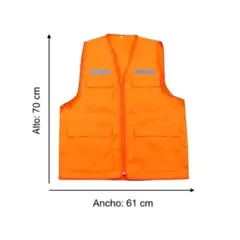 GENERICO - CHALECO REFLECTIVO DRIL MARCA WORKFORCE COLOR NARANJA TALLA S