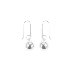 BALIQ - Aretes Bola Lisa Colgante de Plata 925