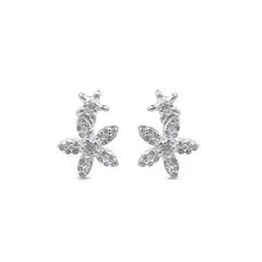BALIQ - Aretes de Plata 925 Modelo Flor para Mujer