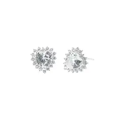 BALIQ - Aretes Roseta Corazón Plata 925
