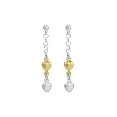 BALIQ - Aretes Corazones GoldenSilver