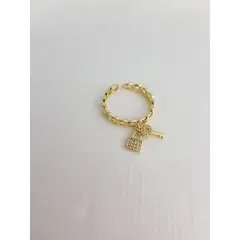 GENERICO - SORTIJA CADENA Y CANDADO