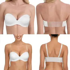 GENERICO - Brasier Push-Up Multifuncional 3 sujetadores para mujer, tirantes transparentes