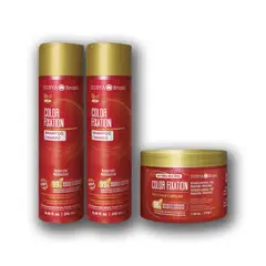 SURYA BRASIL - 2 Shampoo Color Fixation 250 Ml Vegan + 1 Mascarilla Capilar Color Fixation.