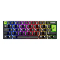ROYAL KLUDGE - - Teclado C61 Wired 60% Español Black Green Switch Mint
