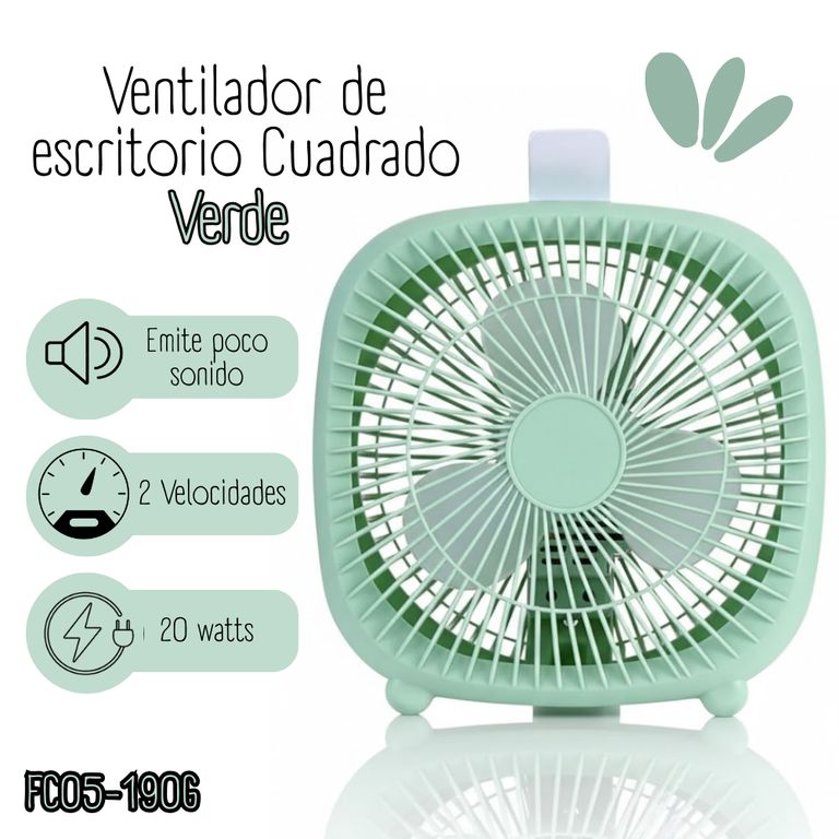 Ventilador de escritorio Cuadrado - Verde