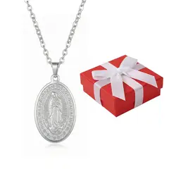 GENERICO - Collar Mujer Dije Virgen De Guadalupe Regalo Acero Plateado