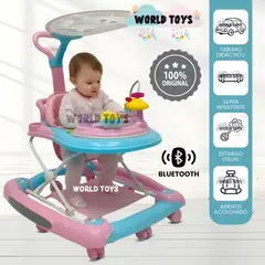 BABY - Andador con Tablero Musical «FIRST WALK II» Pink & Sky Blue