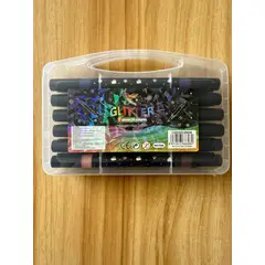 GENERICO - Marcadores Glitter Doble Punta Set x12 Colores Brillantes