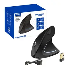 SEISA - Mouse Ergonómico Vertical Inalámbrico Recargable para PC Laptop USB 2400 DPI