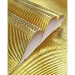 GENERICO - Set de 4 Papel corrugado metalizado de 70cm x 50cm - Dorado