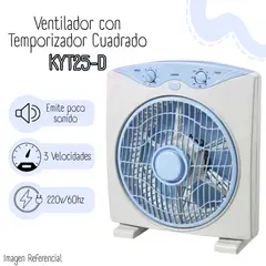 GENERICO - Ventilador con Temporizador Cuadrado CELESTE