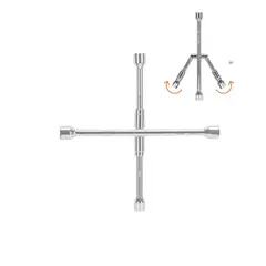 TRUPER - Llave de cruz 14 plegable pulida y cromada