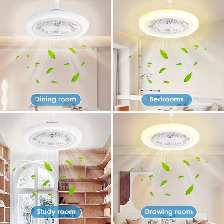 FOCO 2 EN 1 VENTILADOR DE TECHO PACK X2