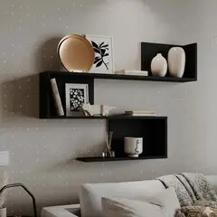 GENERICO - Repisa Flotante Melamina 110x80x15cm Negro