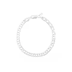 BALIQ - Pulsera Larga Malla Hombre Plata 925