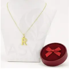 GENERICO - Collar Doble Baño en Oro Letra R XUPING