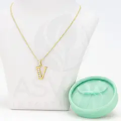 GENERICO - Collar Doble Baño en Oro Letra V XUPING