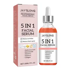 GENERICO - Jaysuing Serum Facial Limpieza Rostro 30ml 5 en 1 Hidratante Acido Hialuronico Colageno