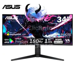 ASUS - MONITOR Tuf Gaming VG34VQL3A 34 CURVO VA WQHD 180Hz 1ms FreeSync Pivote