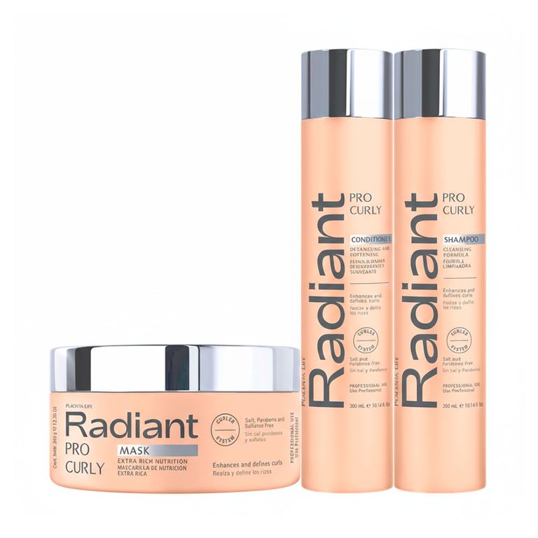 Radiant Pro Curly Shampoo Acondicionador y Mascarilla 350 g