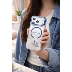 GENERICO - Case Funda Iphone 17 Pro Max Con Magsafe Y Soporte De Camara - Azul