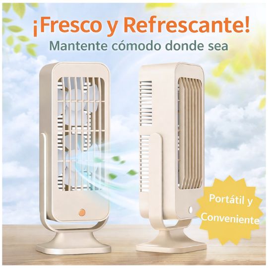 Mini Ventilador de Torre Portátil Ultra Compacto con 3 Niveles de Potencia