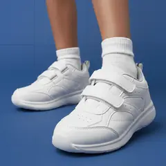 IMPULS - Zapatilla Escolar Cuero Unisex Blanco Delta06