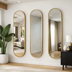 GENERICO - Espejo Decorativo Tríptico de Arcos Dorados
