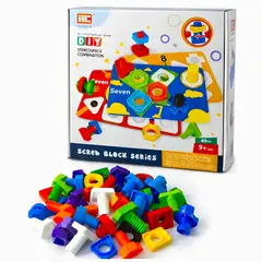 GENERICO - Juego Didáctico de Tornillos y Tuercas de Colores Montessori