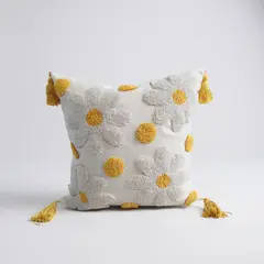 GENERICO - Funda Cojín Bordado 45x45 Margarita