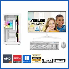 AMD - Computadora LPC FX-830 White Ryzen 9 7900X 16GB RAM 512GB SSD 27" Radeon Windows 11 Pro