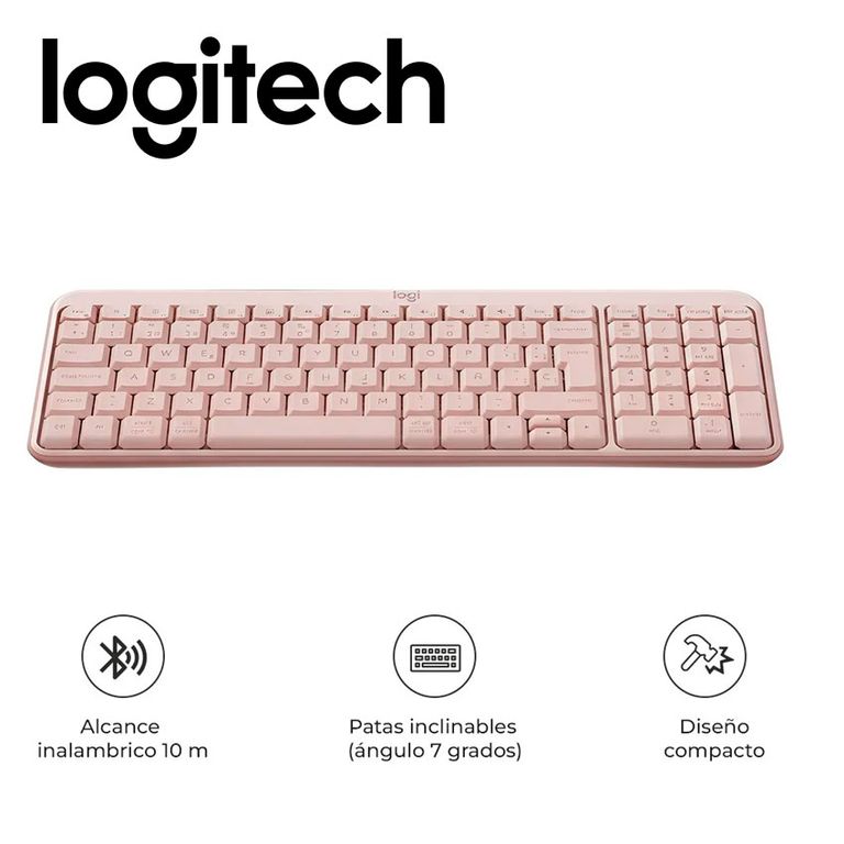 Teclado K250 Bluetooth Inalámbrico Español Rose
